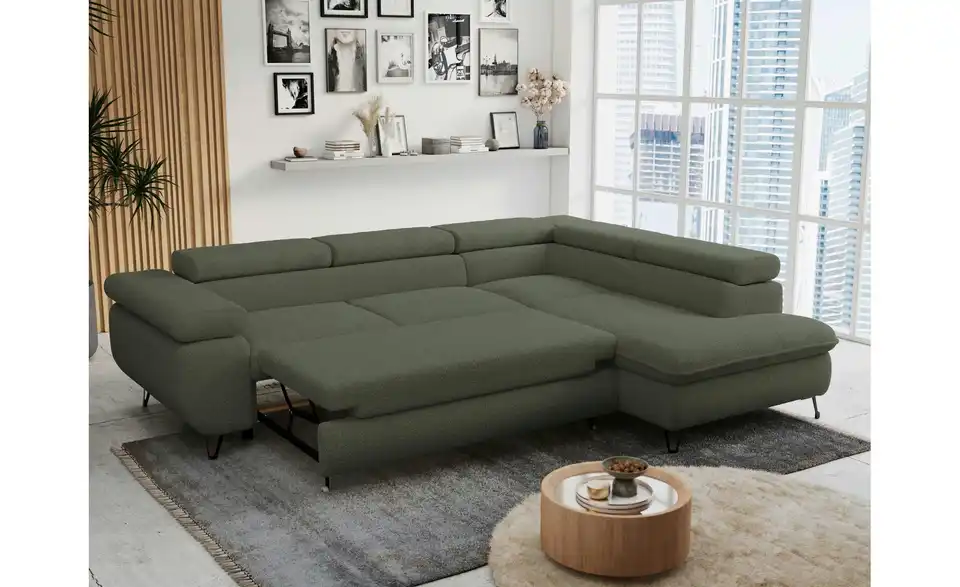 Ecksofa Grün Peter, in Wohnsituation