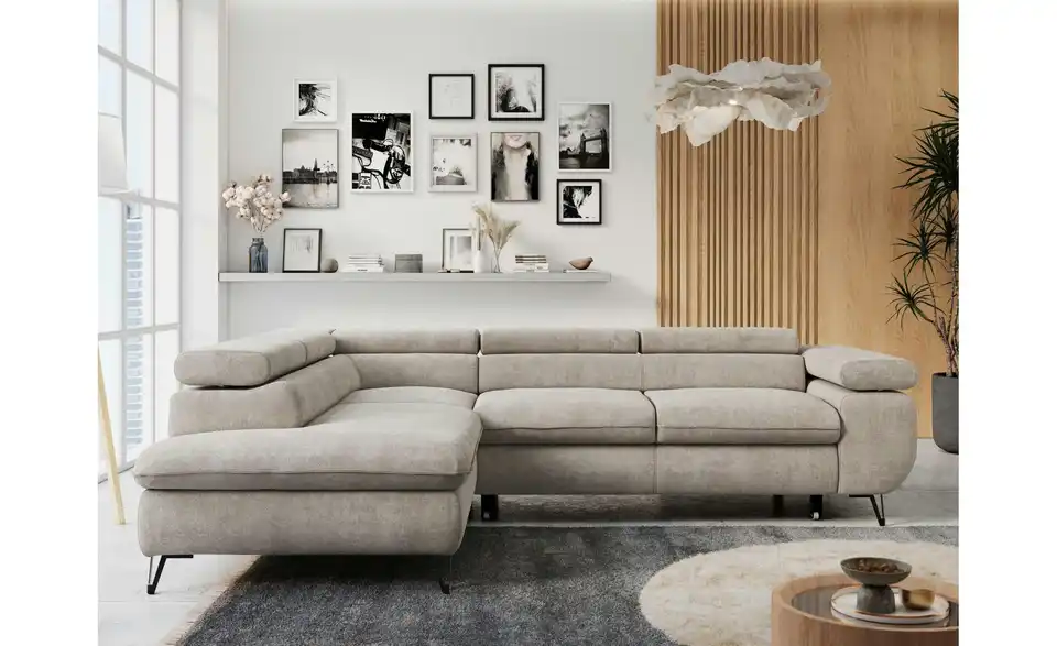 Ecksofa Beige Peter, in Wohnsituation