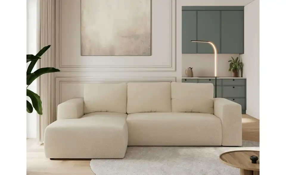 Ecksofa Beige, in Wohnsituation