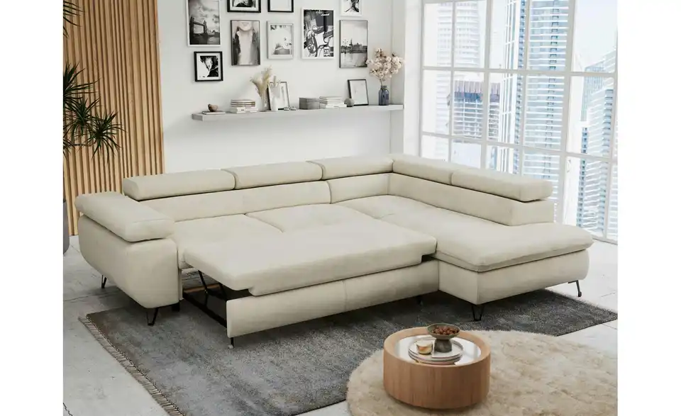 Ecksofa Beige Peter, in Wohnsituation