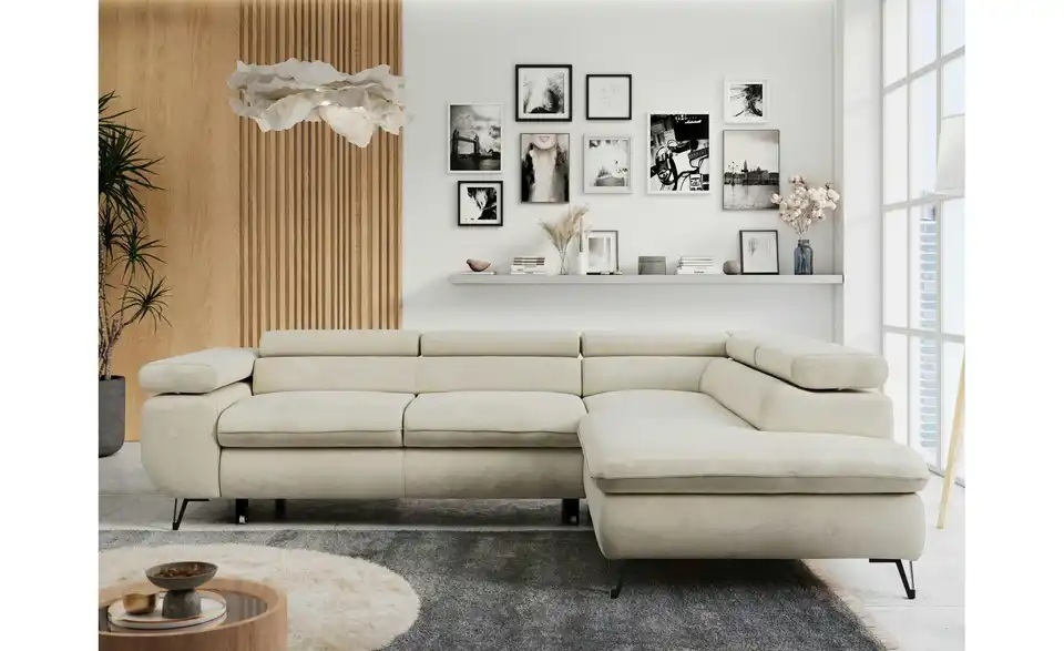 Ecksofa Beige Peter, in Wohnsituation