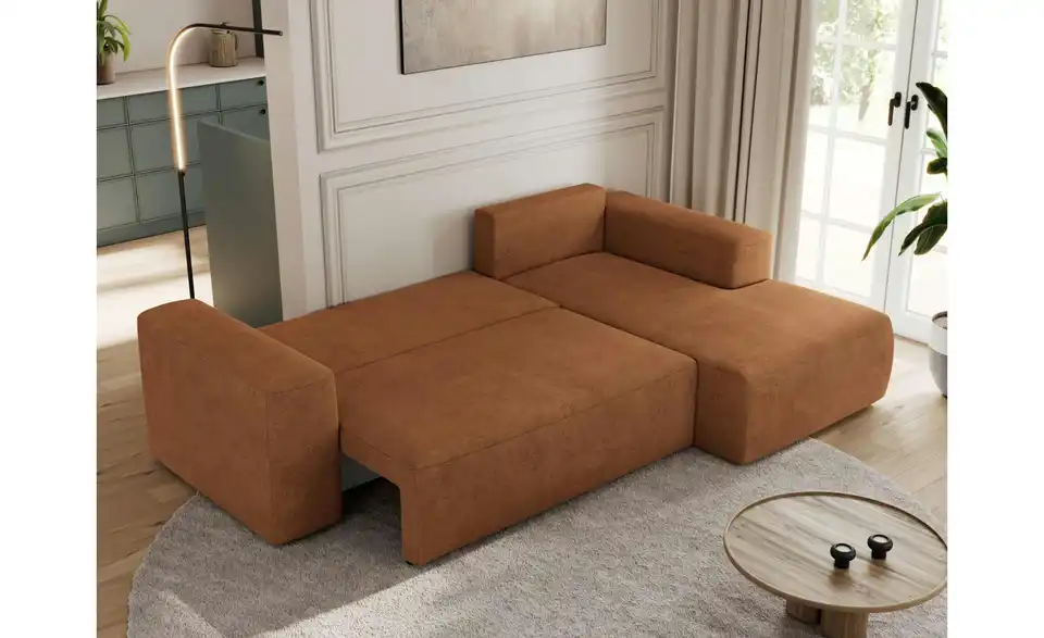Ecksofa Orange, in Wohnsituation