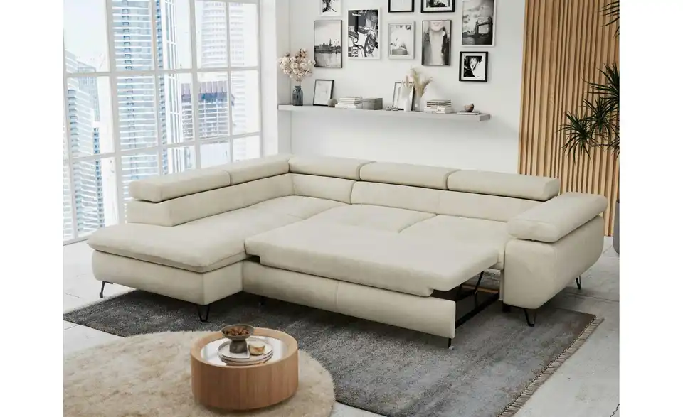 Ecksofa Beige Peter, in Wohnsituation