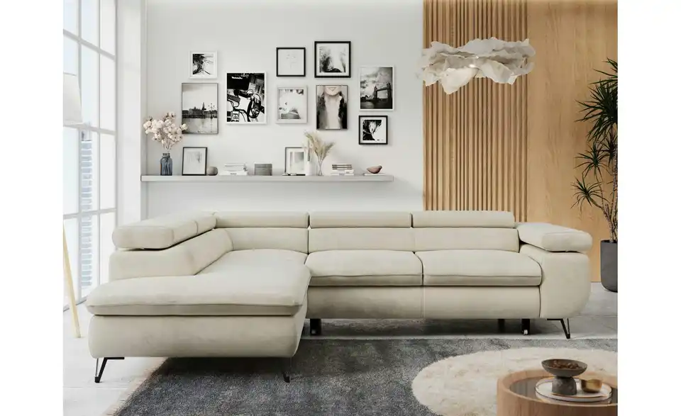 Ecksofa Beige Peter, in Wohnsituation