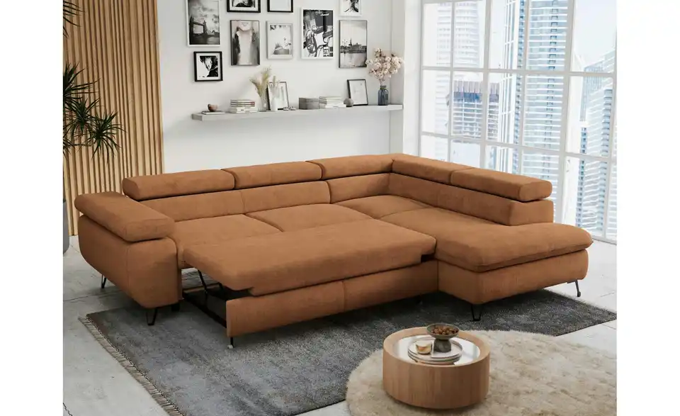 Ecksofa Orange Peter, in Wohnsituation