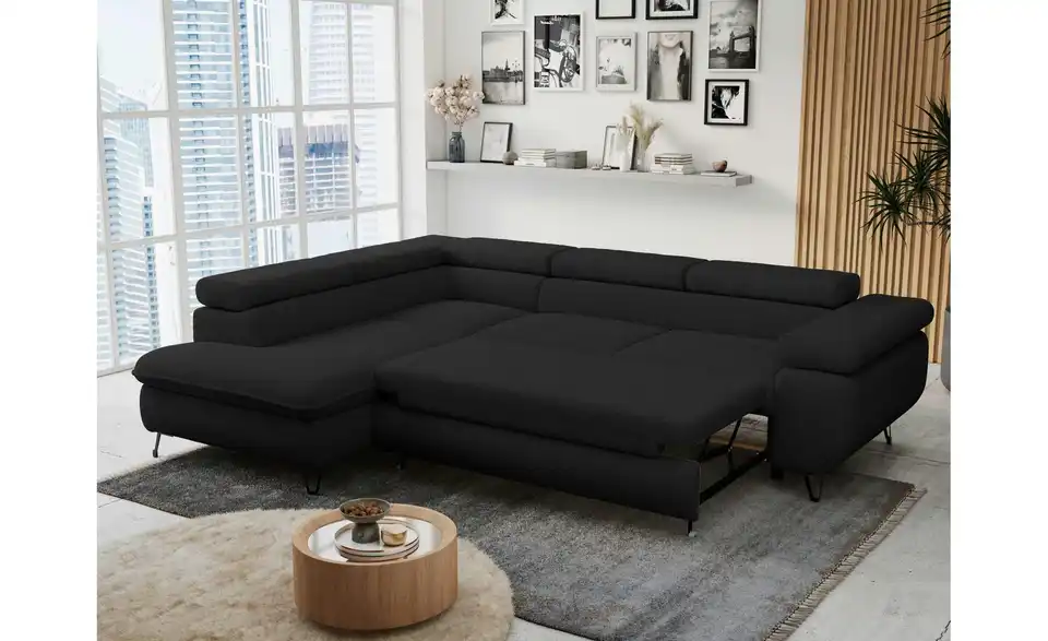 Ecksofa Schwarz Peter, in Wohnsituation