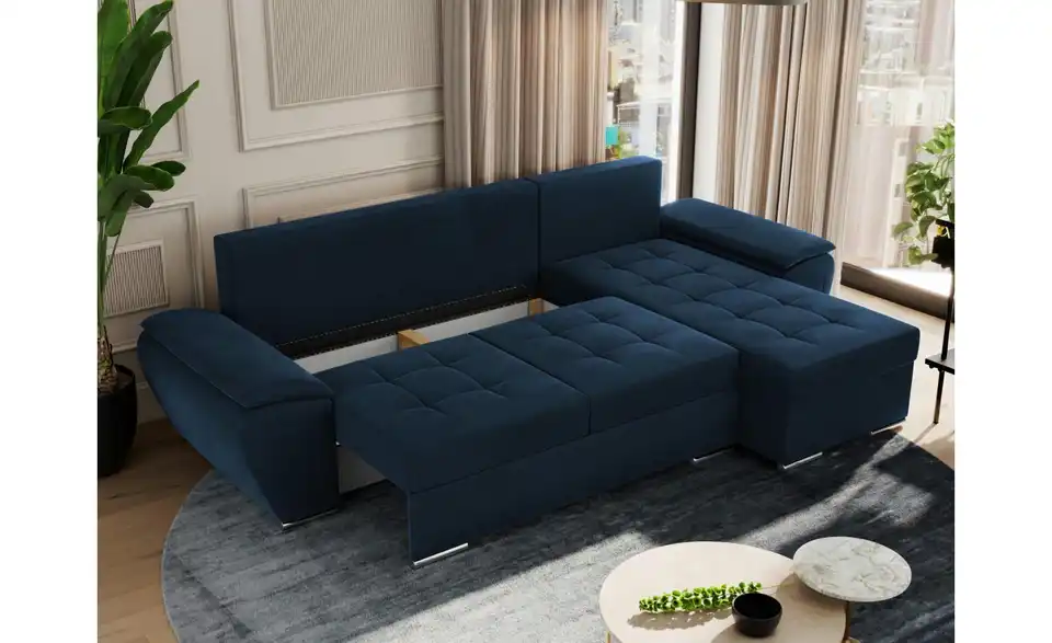 Ecksofa Dunkelblau, Funktionsansicht