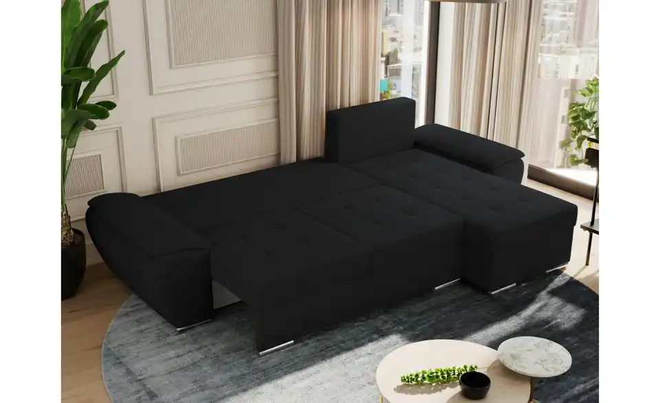 Ecksofa Schwarz, in Wohnsituation