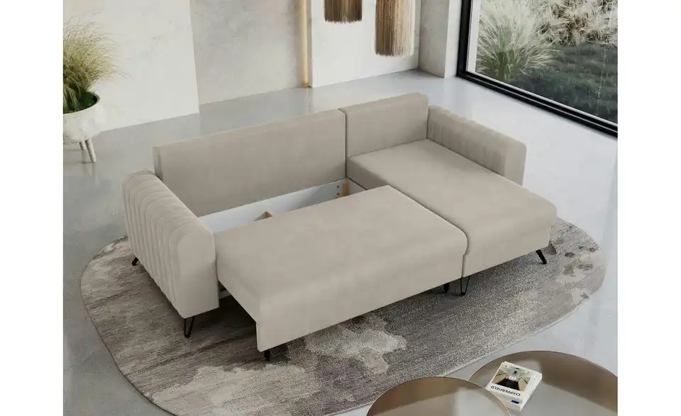 Ecksofa Dunkelbeige, Funktionsansicht