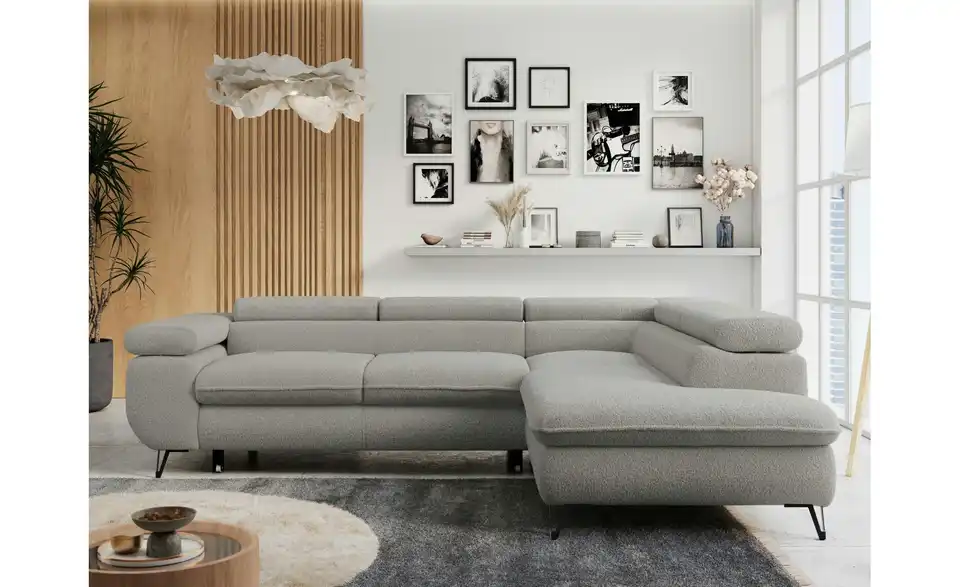 Ecksofa Hellgrau Peter, in Wohnsituation