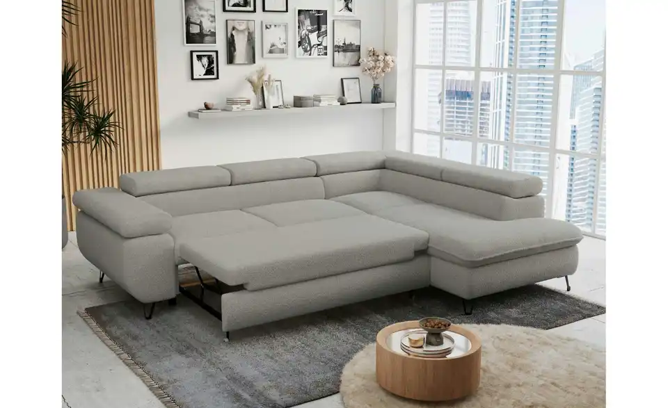 Ecksofa Hellgrau Peter, in Wohnsituation