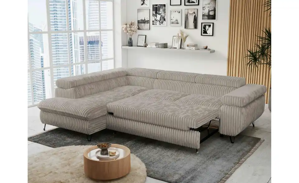 Ecksofa Grau Peter, in Wohnsituation