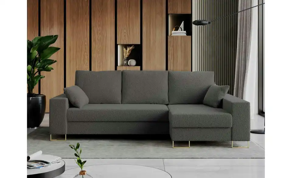 Ecksofa Dunkelgrau, in Wohnsituation