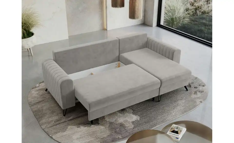 Ecksofa Hellgrau, Funktionsansicht