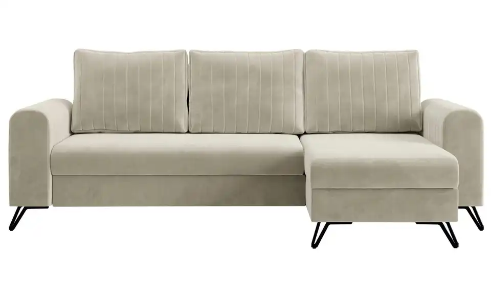 Ecksofa Beige, Frontansicht