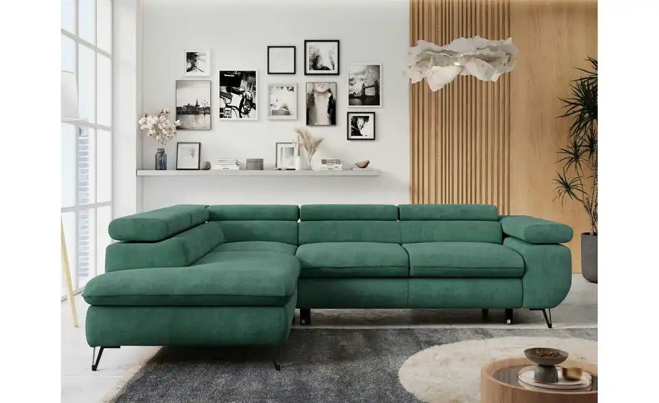 Ecksofa Grün Peter, in Wohnsituation