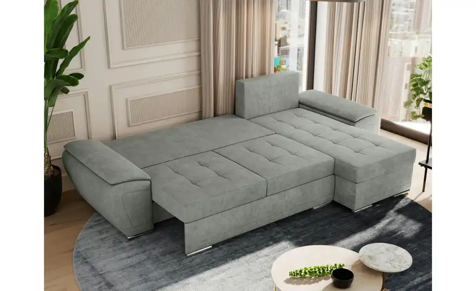 Ecksofa Grau, in Wohnsituation