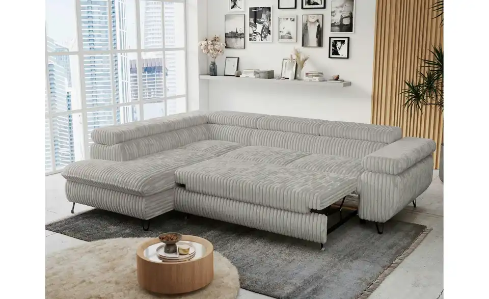 Ecksofa Hellgrau Peter, in Wohnsituation