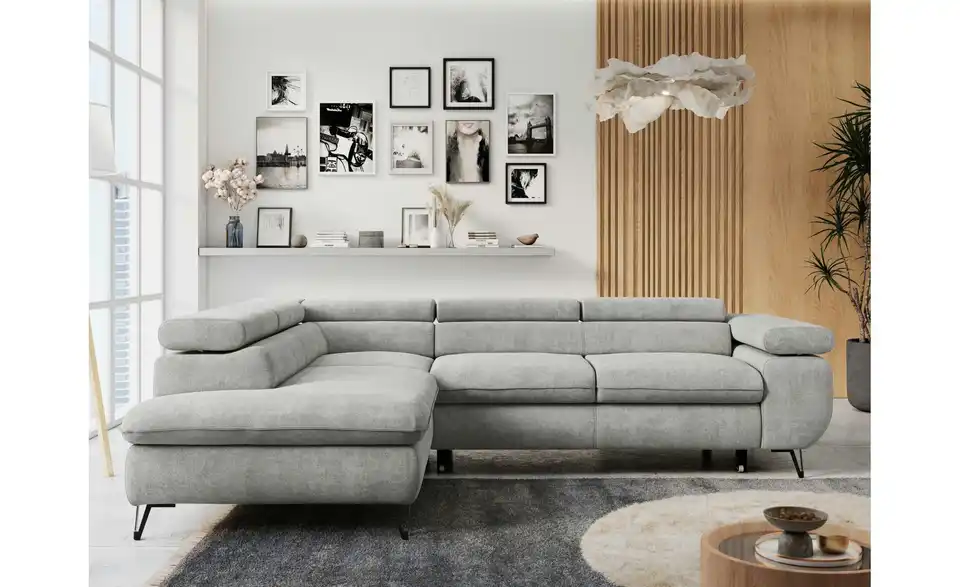 Ecksofa Hellgrau Peter, in Wohnsituation