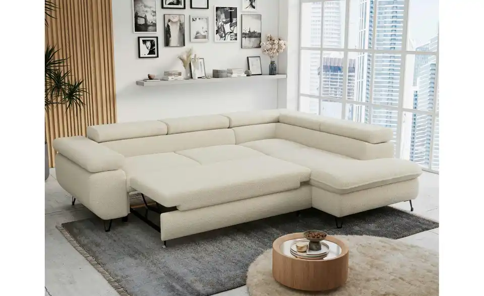 Ecksofa Beige Peter, in Wohnsituation