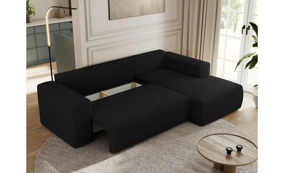 Ecksofa Schwarz, Funktionsansicht