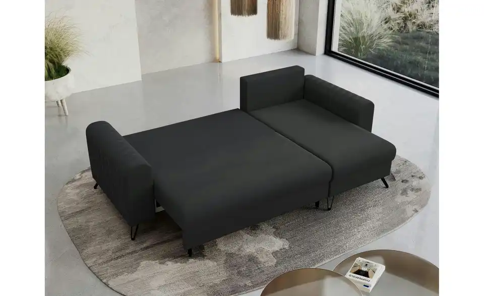 Ecksofa Dunkelgrau, in Wohnsituation