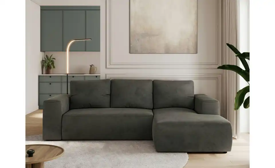 Ecksofa Dunkelgrau, in Wohnsituation