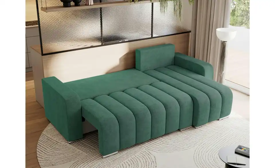 Ecksofa Grün, in Wohnsituation