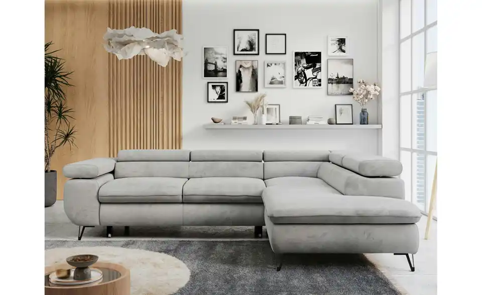 Ecksofa Hellgrau Peter, in Wohnsituation