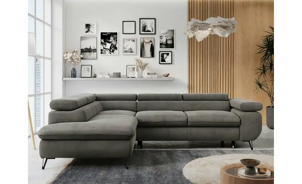 Ecksofa Dunkelgrau Peter, in Wohnsituation