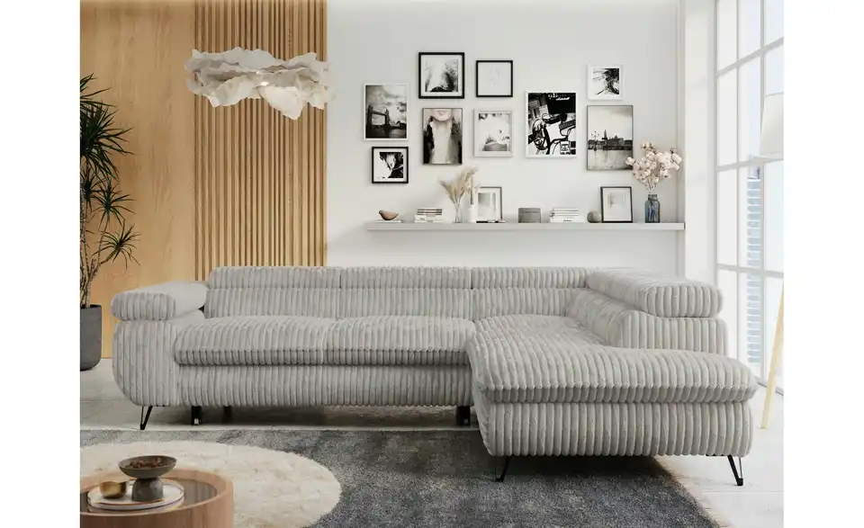 Ecksofa Hellgrau Peter, in Wohnsituation