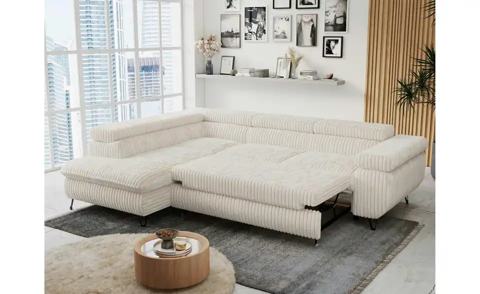 Ecksofa Beige Peter, in Wohnsituation
