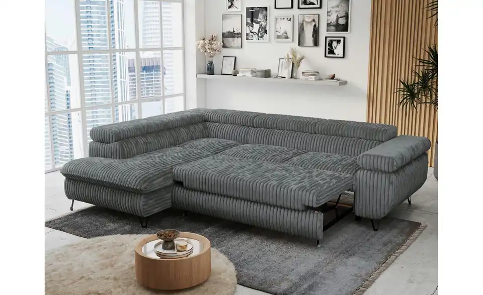 Ecksofa Dunkelgrau Peter, in Wohnsituation