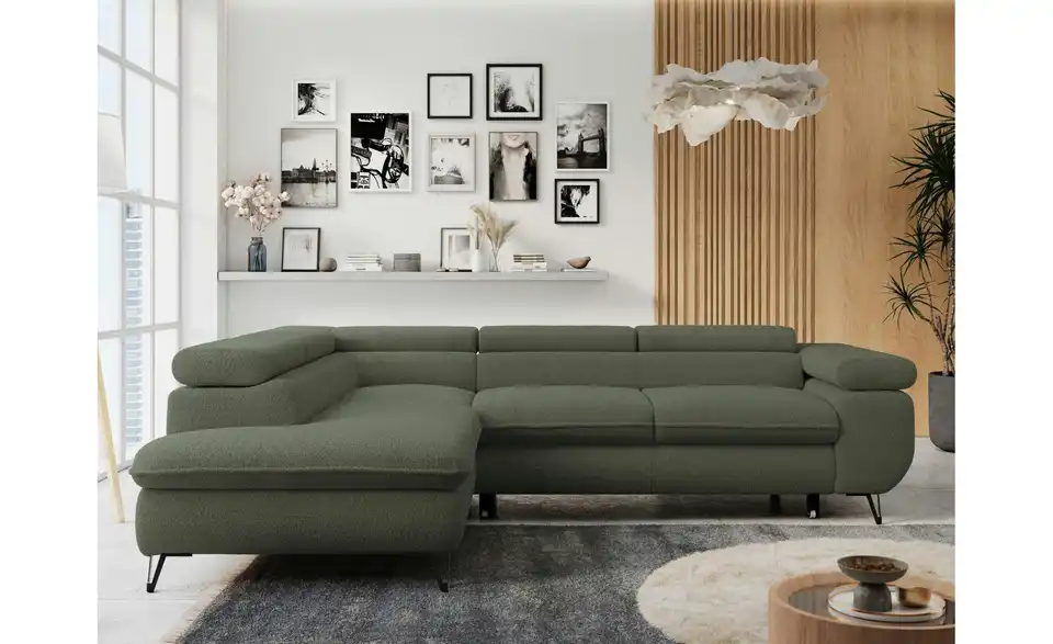 Ecksofa Grün Peter, in Wohnsituation