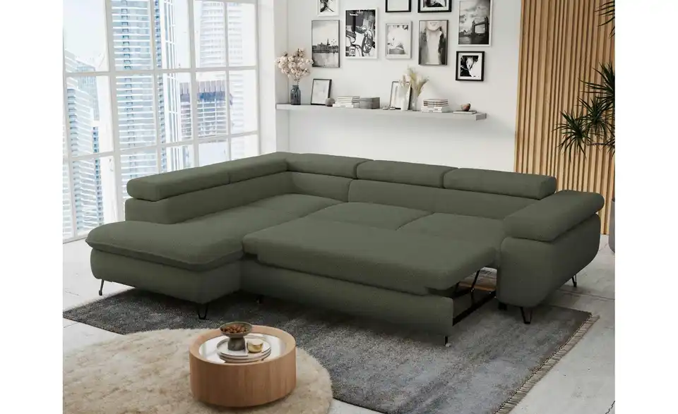 Ecksofa Grün Peter, in Wohnsituation