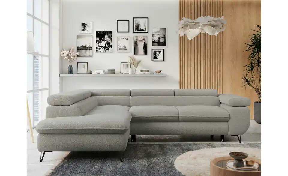 Ecksofa Hellgrau Peter, in Wohnsituation