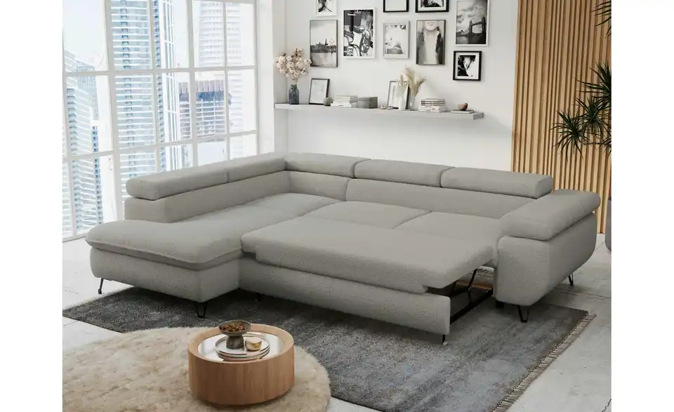 Ecksofa Hellgrau Peter, in Wohnsituation