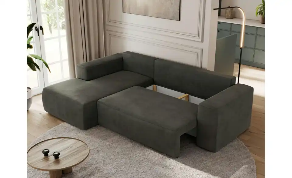 Ecksofa Dunkelgrau, Funktionsansicht