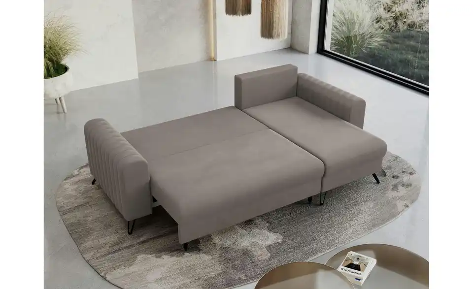 Ecksofa Hellbraun, in Wohnsituation