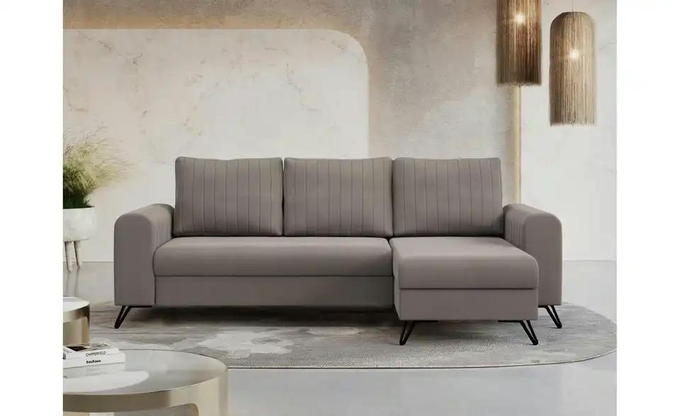 Ecksofa Hellbraun, in Wohnsituation