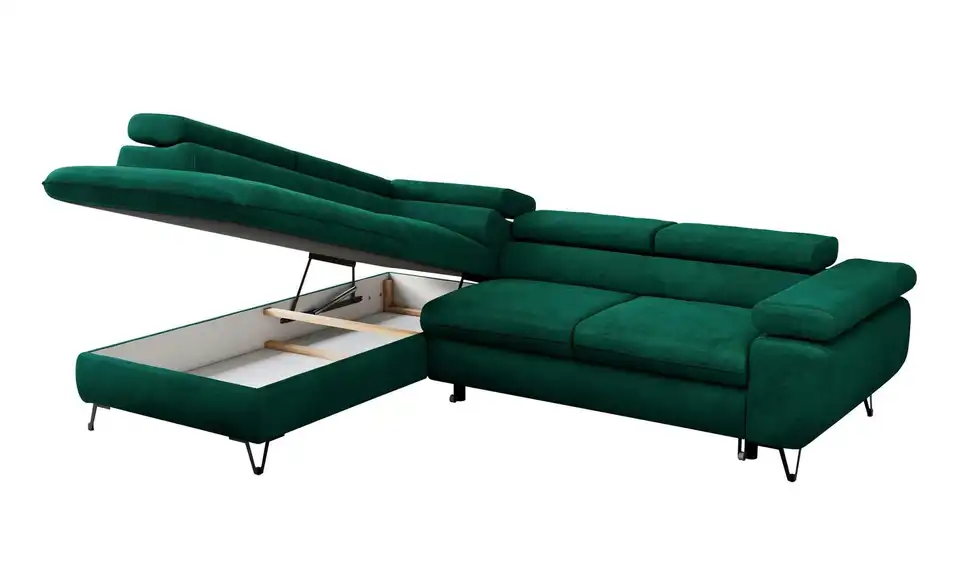 Ecksofa Dunkelgrün Peter, Detailansicht