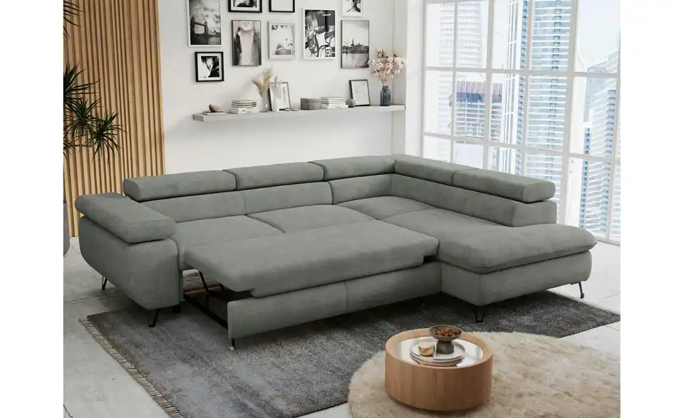 Ecksofa Grau Peter, in Wohnsituation