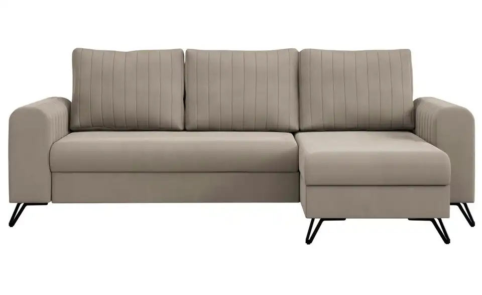 Ecksofa Beige, Frontansicht