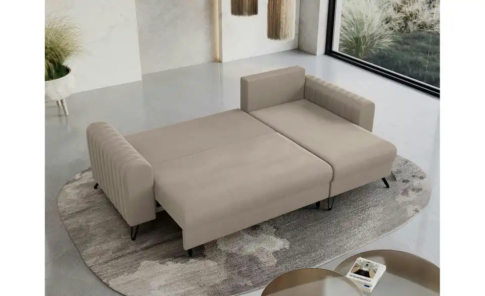 Ecksofa Beige, in Wohnsituation