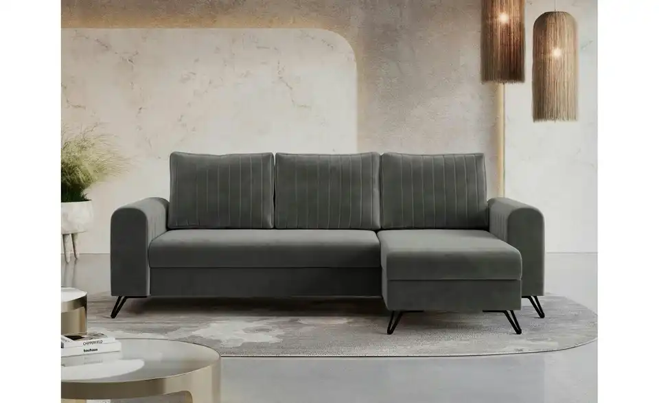 Ecksofa Grau, in Wohnsituation