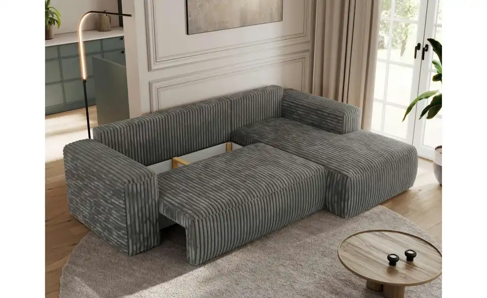 Ecksofa Dunkelgrau, Funktionsansicht