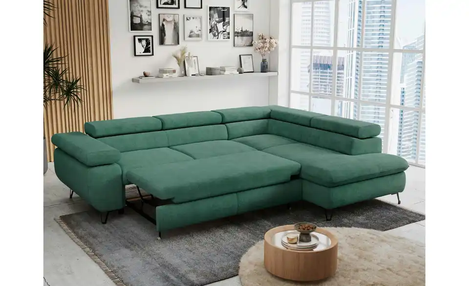 Ecksofa Grün Peter, in Wohnsituation