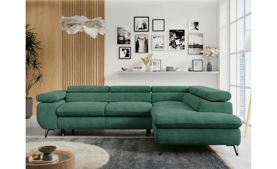 Ecksofa Grün Peter, in Wohnsituation