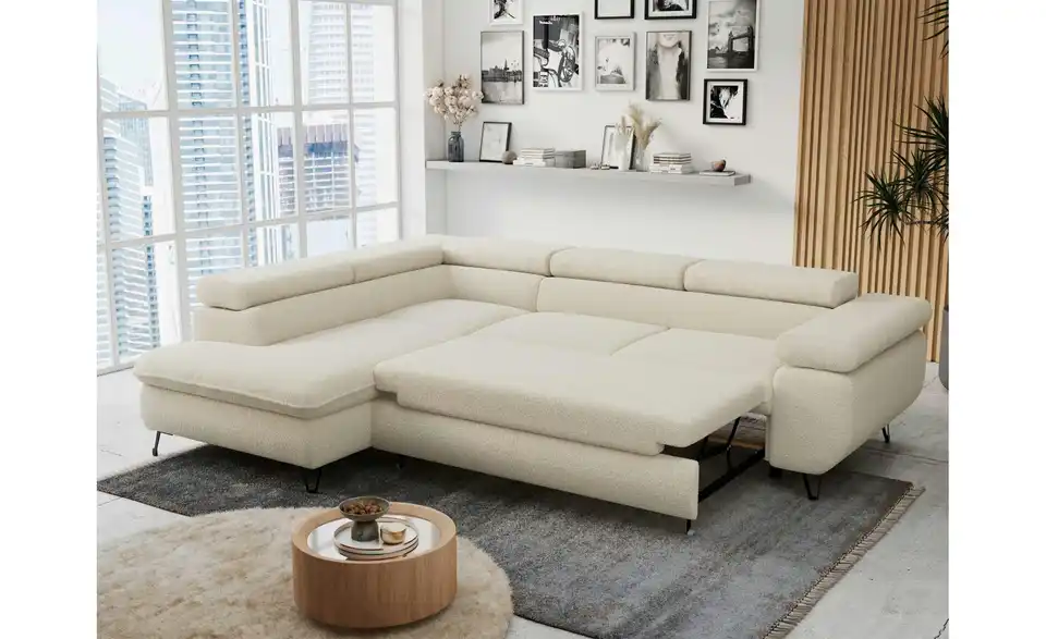 Ecksofa Beige Peter, in Wohnsituation