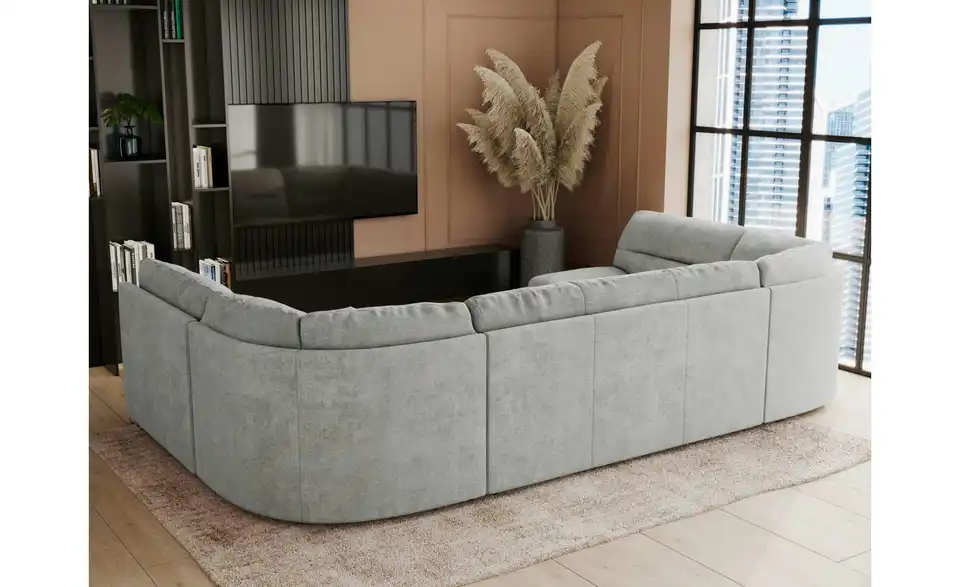 Wohnlandschaft Hellgrau, Rückansicht